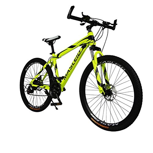 Folding Mountain Bike : MASLEID 26-inch mountain bike 21-speed Bike, yellow