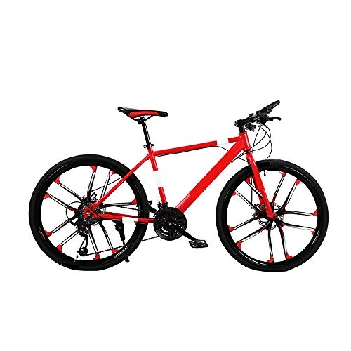 Folding Mountain Bike : MH-LAMP Bike, Mountain Bike 26 Inch, Mountain Bike Disc Brakes, Mountain Bike Anti Slip Handlebars, Steel Frame, Aluminum Alloy Rims, Adjustable Seat Height, Red, 30speed