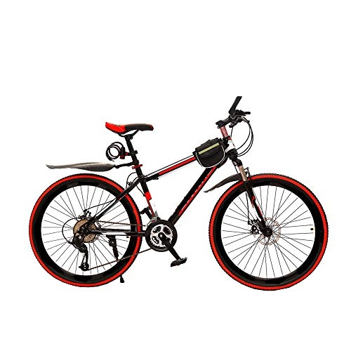 Folding Mountain Bike : MH-LAMP Bike, Mountain Bike Rear Mudguard, 26 Inch, Bicycle Dual Disc Brake, MTB Front Suspension, Bike 24 Speed, MTB Bike Pedals Aluminium, Steel Frame, Sports Leisure