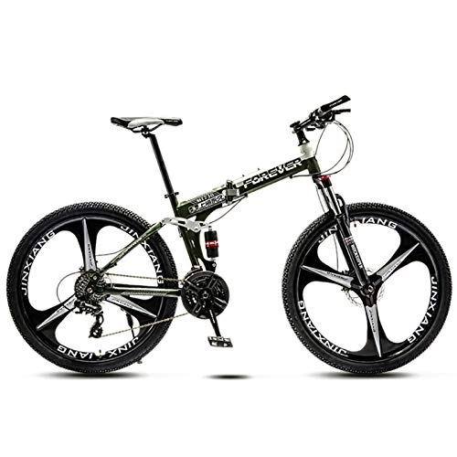 Folding Mountain Bike : MIAOYO Damping Road Racing Mtb, Freestyle Mountain Bike, 27 Speed, Folding Bike For Adult, Mountain Bicycle With Full Suspension Frame, H, 24