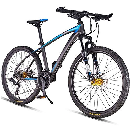 Folding Mountain Bike : MLGTCXB 26inch 33-Speed Mountain Bikes, Dual Disc Brake Hardtail Mountain Bike, Mens Women Adult All Terrain Mountain Bike, Adjustable Seat & Handlebar, Blue, 33 speed