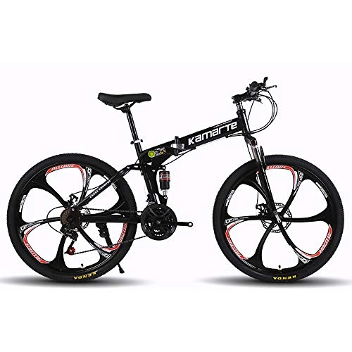 Folding Mountain Bike : Mountain Bicycle, Folding Bike 27 Speed 26 Inches Oil brake Dual Suspension disc brakes Aluminum frame Unisex Adult