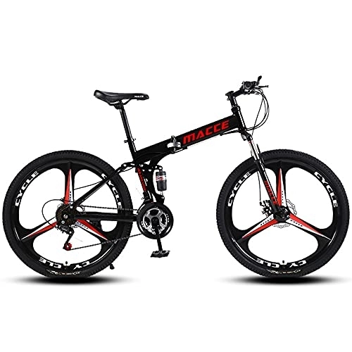 Folding Mountain Bike : Mountain Bike 24 inch lightweight folding bicycle double shock absorber double butterfly brake variable speed bicycle adult off-road cycling bicycle