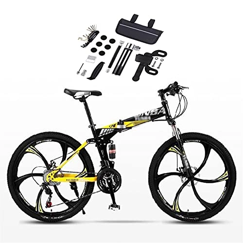 Folding Mountain Bike : Mountain Bike, 6 Knife Wheel 26 Inch Folding Flagship Version Bicycle With Dual Shock Absorption Racing Off Road Speed Change For Adult Teenagers Color: A-D (Color : D)