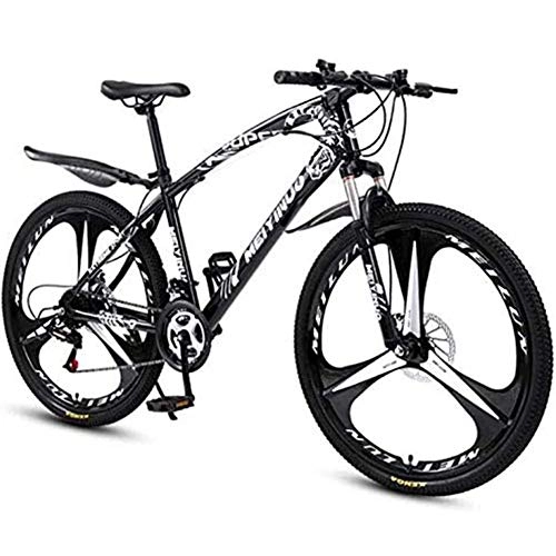 Folding Mountain Bike : Mountain Bike Adult Bike, High Carbon Steel Frame, Rough Mountain Bikes All Terrain, Black, 21 Speed