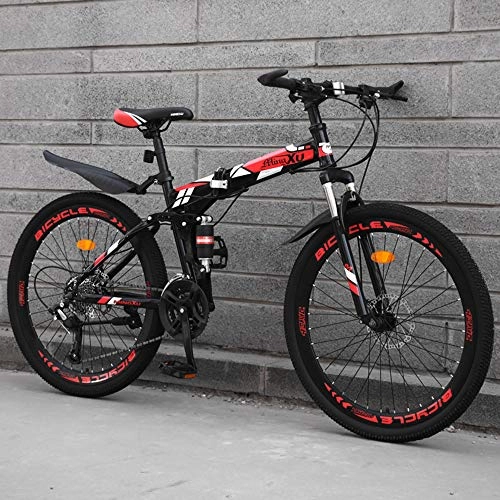 Folding Mountain Bike : Mountain Bike All Terrain Lightweight High-carbon Steel 26 Inches Road Bike Speed Variable Speed Double Disc Brake MTB H-27 Speed 26 Inches