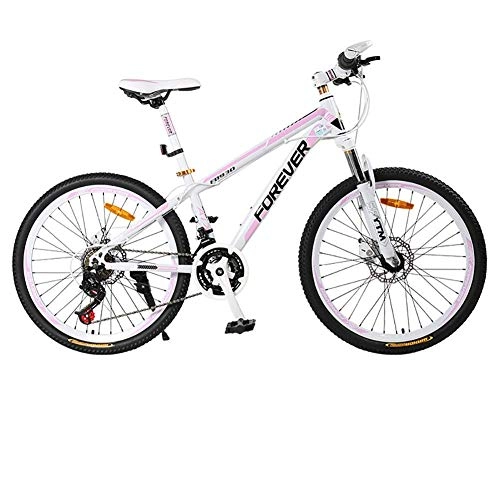 Folding Mountain Bike : Mountain Bike Bicycle Adult Female Student 24 / 26 Inch 24 Variable Speed Aluminum Alloy Double Disc Brake Integrated Wheel Bicycle Designed For Women, A, 26