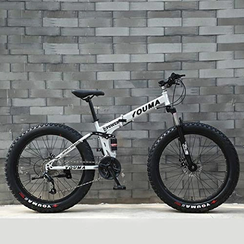 Folding Mountain Bike : Mountain Bike Bikes 24" Fat Tire Hardtail Men's Snowmobile Dual Suspension Frame And Fork All Terrain Bicycle Adult, X, 24 speed XIUYU (Color : G)