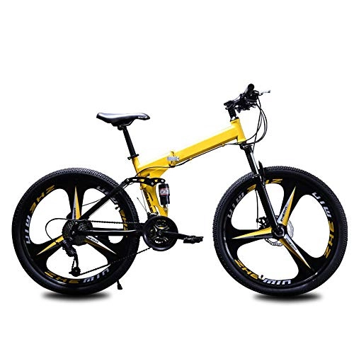 Folding Mountain Bike : Mountain Bike Fold-able 26 Inch 21-speed Bicyclewhite Black Red YellowFamily Travel, Cycling And Hiking