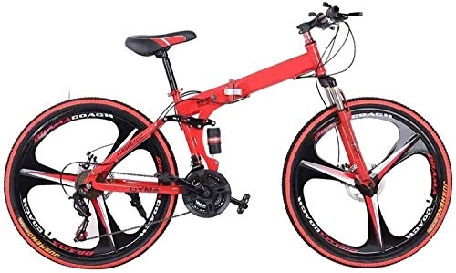 Folding Mountain Bike : Mountain Bike Foldable Full Suspension Road Bike With Disc Brake 21-speed Mountain Bike