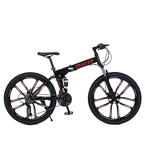 Folding Mountain Bike : Mountain Bike Folding bicycle (24 / 26 inch 21 / 24 / 27 / 30 speed black; white; yellow; red 135.0 cm * 19.0 cm * 72.0 cm) double shock absorption and double disc brake bicycle