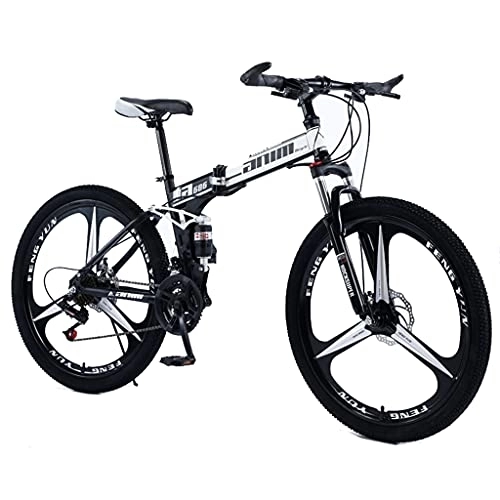 Folding Mountain Bike : Mountain Bike Folding bicycle front and rear double shock absorbers (black and red; white and blue; black and white; yellow 21 / 24 / 27 / 30 speed)