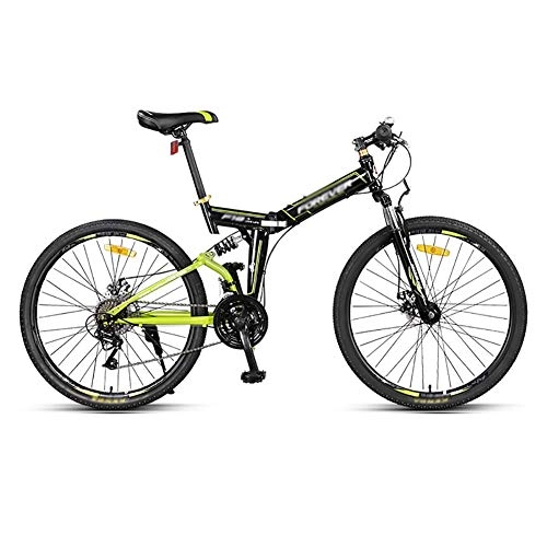 Folding Mountain Bike : Mountain Bike Folding Bike Road Bike Folding Mountain Bicycle Road Bike Men's MTB 24 Speed 26 Inch Bikes Wheels For Adult Womens Adult Mountain Bike (Color : Green)
