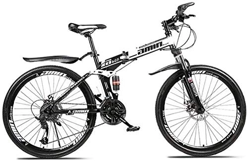 Folding Mountain Bike : Mountain Bike Folding Bikes, 26Inch 24-Speed Double Disc Brake Full Suspension Anti-Slip, Lightweight Frame, Suspension Fork 7-10, W 2 fengong (Color : W 1)