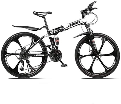 Folding Mountain Bike : Mountain Bike Folding Bikes, 26Inch 24-Speed Double Disc Brake Full Suspension Anti-Slip, Lightweight Frame, Suspension Fork 7-10, W 2 fengong (Color : W 3)