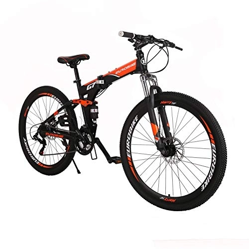 Folding Mountain Bike : Mountain Bike LZ-G7 27.5inch Full Suspension Dual Disc Brake Folding Mountain Bike Orange