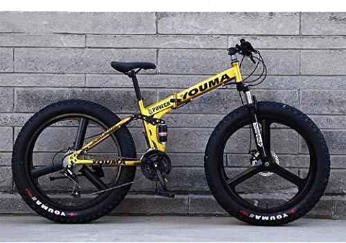 Folding Mountain Bike : Mountain Bike Men's Bikes 26" Fat Tire Hardtail Snowmobile Dual Suspension Frame And Fork All Terrain Bicycle Adult, C, 24 speed XIUYU (Color : Z)