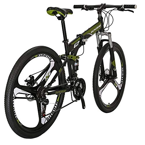 Folding Mountain Bike : Mountain Bike Mens 27.5 inch Folding Bicycle 17 inch Frame Dual Suspension (armygreen)