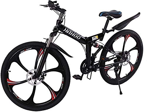 Folding Mountain Bike : Mountain Bike Mountain Road Bicycle 26in Folding Bike 21 Speed Drivetrain Double Hydraulic Disc Brakes Full Suspension Bikes