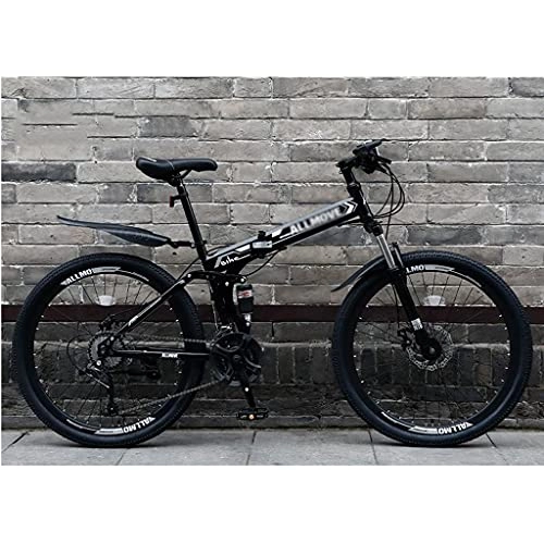 Folding Mountain Bike : Mountain Bikes Adults Folding MTB Bike, Disc Brakes Mountain Bicycles, 21 Speeds Options, Aluminum And Steel Frame Options, 26 Inches Wheels Outroad Bikes For Mens Womens(Color:black)
