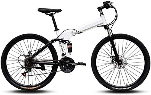 Folding Mountain Bike : Mountain Bikes, Easy to Carry Folding High Carbon Steel Frame 24 inch Variable Speed Double Shock Absorption Foldable Bicycle 6-6, B, 21 Speed fengong (Color : B)