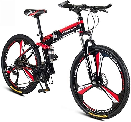 Folding Mountain Bike : Mountain Bikes, Folding 24 Speed Bike All-Terrain Mountain Bike 26 Inch Lightweight Small Portable Bicycle Adult Student Riding Feels Relaxed And Comfortable Multiple Colors To Choose ( Color : Red ,