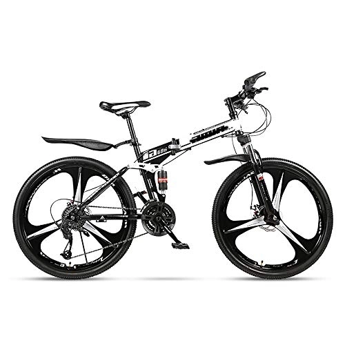 Folding Mountain Bike : Mountain Bikes Folding Mountain Bicycle 21 / 24 / 27 / 30 Speed Adult Bicycle 24 / 26 Inch Adult Male And Female Dual Disc Brake High Carbon Steel Frame Multi-speed Urban Rail Bike