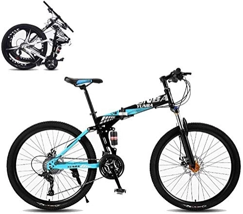 Folding Mountain Bike : MQJ Foldable Mountain Bike 8 Seconds Fast Folding MTB Bicycle 26 Inches 21 Speed Steel Frame Dual Disc Brake Folding Bike for Off-Road Outdoor City Cycling Travel-26Inch_C, 26Inch, B