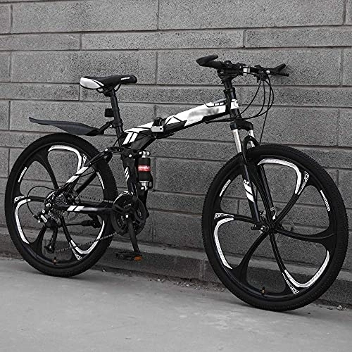 Folding Mountain Bike : MQJ Mountain Bike, 24 / 26 inch Variable Speed Lightweight High Carbon Steel Folding Bicycle City / Highway Disc Brake Bicycle Adjustable Seat, A~26 Inches, 24 Speed