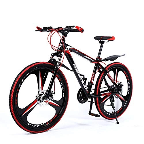 Folding Mountain Bike : MRQXDP Bike for Adult Teens Outroad Mountain, 26 Inch Bike Mountain Bikes 27 Speed Folding Bicycle Suspension MTB Bike for Men / Women-red