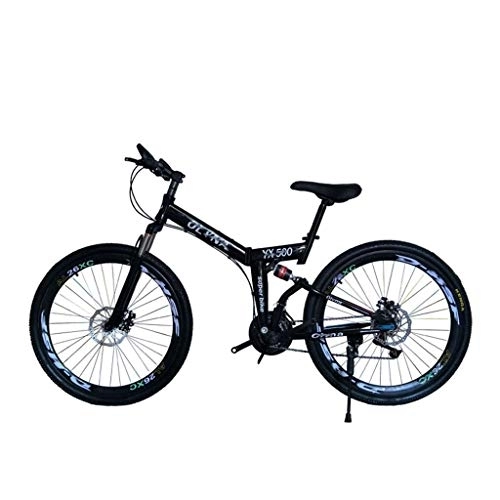 Folding Mountain Bike : Mrzyzy Mountain Bike 26-inch 21 / 24 / 27 / 30 Speed Soft Damping Disc Brake 3 Wheels, 6 Wheels Adult Variable Speed Bicycle (foldable) (Color : 1, Size : 21 speed)
