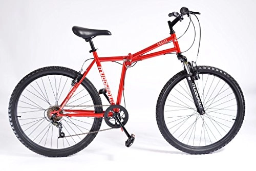Folding Mountain Bike : Muddyfox Cruise, Folding 6 Speed Mountain Bike, Red, 26 inch Wheels