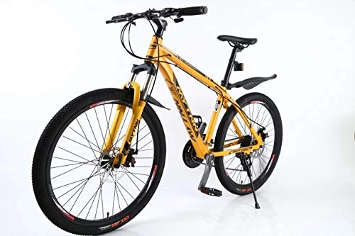 Folding Mountain Bike : MYTNN Mountainbike Bike 26 Inch Alu Frame, 21 Gear Shimano, Lockout on suspension forks, Bike with disc brakes, with Free Mudguards (orange)