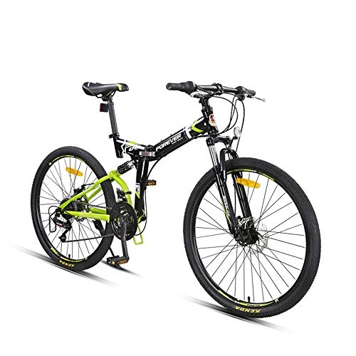 Folding Mountain Bike : NBWE Folding Mountain Bike Bicycle Shifting Double Shock Absorption Soft Tail Off-Road Student Racing Male Adult 26 inches Commuter bicycle