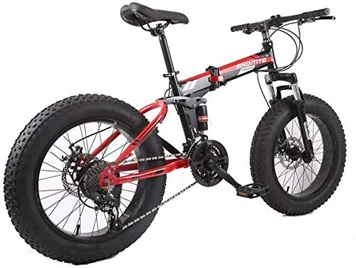 Folding Mountain Bike : NENGGE Mountain Bike, 7 / 21 / 24 / 27 / 30 Speed Steel Frame, 4.0" Fat Tyres Spoke Wheels Suspension Folding Bike, B 30speed (Color : A)