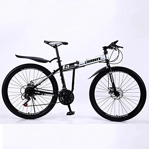 Folding Mountain Bike : Nerioya Folding Mountain Bike, Double Disc Brake Type Soft Tail Frame Men And Women Variable Speed Off-Road Vehicle, A, 26 inch 24 speed