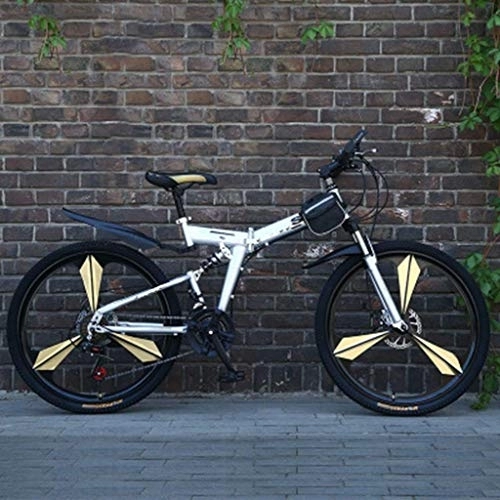 Folding Mountain Bike : Nfudishpu Mountain Adult Sport Bike, 24-26-Inch Wheels 21 Speed Folding Cycle with Disc Brakes Multiple Colors, 24 inch