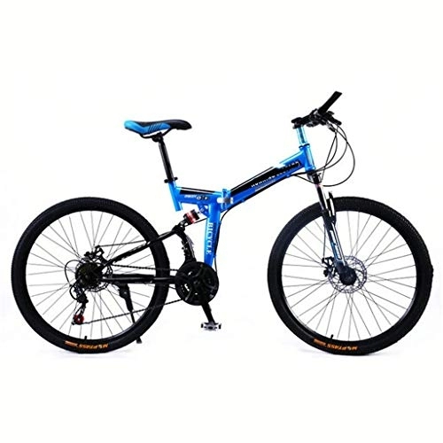 Folding Mountain Bike : Nfudishpu Overdrive hard tail mountain bike folding bicycle 26" wheel 21 speed blue bicycle, 21 speed