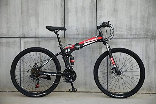 Folding Mountain Bike : Novokart-Foldable Sports / Mountain Bike 26 Inches Spoke Wheel, Black&Red