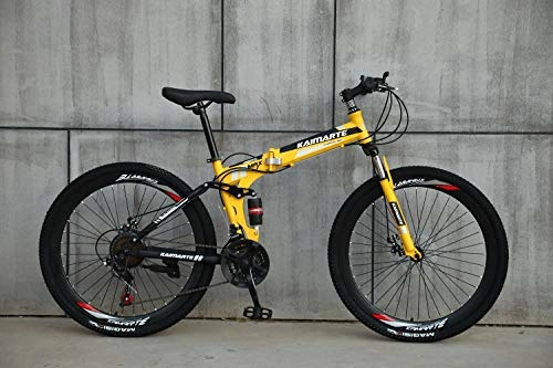 Folding Mountain Bike : Novokart-Foldable Sports / Mountain Bike 26 Inches Spoke Wheel, Yellow