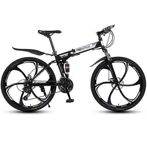 Folding Mountain Bike : NYASAA Adult Men's and Women's Mountain Bikes, Foldable High Carbon Steel Frame, 26 Inch Wheels, For Going Out, Sports (black 26)