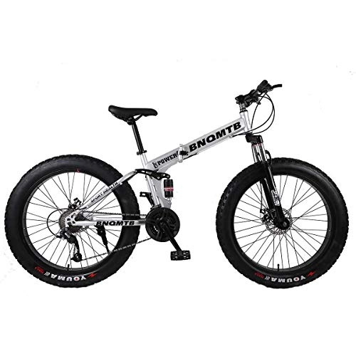 Folding Mountain Bike : NZ-Children's bicycles 26" Alloy Folding Mountain Bike 27 Speed Dual Suspension 4.0Inch Fat Tire Bicycle Can Cycling On Snow, Mountains, Roads, Beaches, Etc