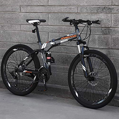 Folding Mountain Bike : PengYuCheng Mountain bike, city bike, men and women bicycle, 24 speed steel frame 26 inch 3 spoke wheel, double suspension folding bike q9