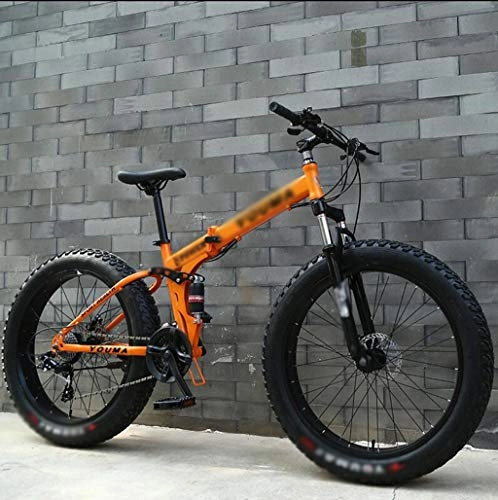 Folding Mountain Bike : PFSYR Folding Snowmobiles, Mountain Bikes With Extra-large Tires, Unisex Bicycles Off-road Bike, Adult Gearshift Bikes Mountain Bikes Racing Bike Tour Travel Riding Bicycle 24"7Speed