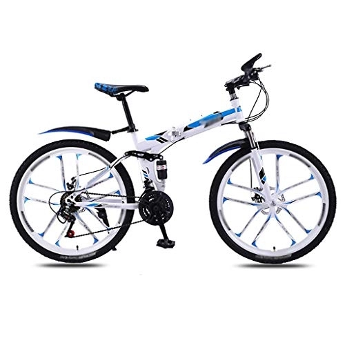 Folding Mountain Bike : Portable folding Bike Bicycle Folding Mountain Bike Bicycle Men's And Women's Adult Variable Speed Double Shock Absorber Adult Student Ultra-light Portable Off-road Bicycle 26 Inches Folding Bike Bicy
