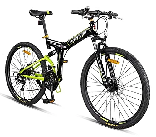 Folding Mountain Bike : Professional Racing Bike, 26 inch Mountain Bike Cross-Country Variable Speed Adult Foldable Soft Tail Bicycle Unisex Ultra-Light and Portable 24-Speed B, a (Color : A, Size : -)