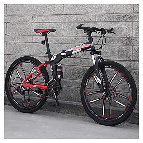 Folding Mountain Bike : Professional Racing Bike, Folding Bike, Folding Outroad Bicycles, 21 * 24 * 27Speed Adult MTB Bikes, Foldable Mountain Bicycle, 24 * 26Inch Lightweight Foldable Bikes, Mini Folding Bike