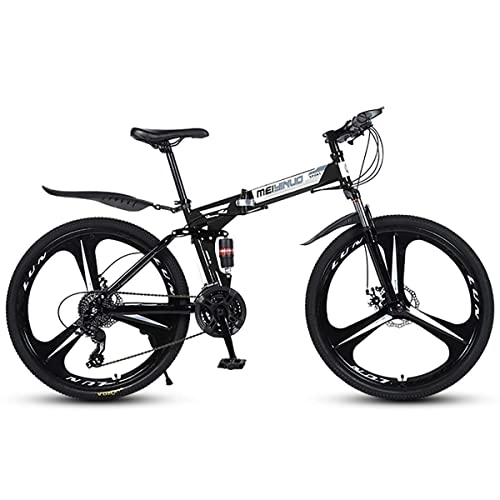 Folding Mountain Bike : Professional Racing Bike, Folding Outroad Bicycles, Adult Mountain Bikes, Folded Within 15 Seconds, Men and Women Folding Bike, 21 * 24 * 27-Speed, 26-inch Wheels Outdoor Bicycle