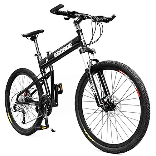 Folding Mountain Bike : QIMENG 29 Inch Mountain Bike Folding, Hardtail Mountain Bikes, Aluminum, with Dual Disc Brake, 24 / 27 / 30-Speed Drivetrain, Off-Road, for Men And Women, Suitable for 176-195Cm, Black, 30 speed