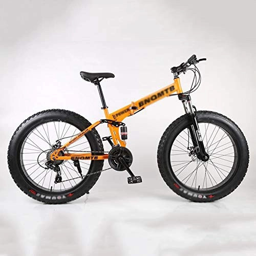 Folding Mountain Bike : Qinmo 24 Inch Mountain Bikes, Adult Boys Girls Fat Tire Mountain Trail Bike, Dual Disc Brake Bicycle, High-carbon Steel Frame, Anti-Slip Bikes, 7-21Speed (Color : D, Size : 27 speed)